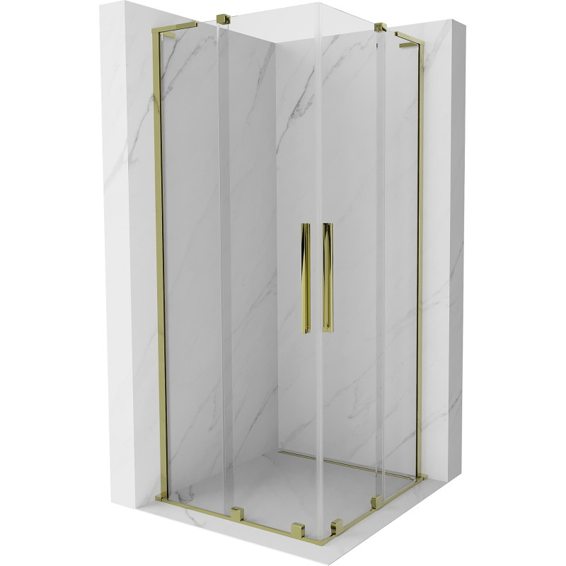Mexen Velar L Duo liuguks dušinurk 90 x 90 cm, läbipaistev, kuldne - 871-090-090-02-03-50