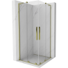 Mexen Velar L Duo Duschkabine Schiebetür 90 x 90 cm, transparent, gold - 871-090-090-02-03-50