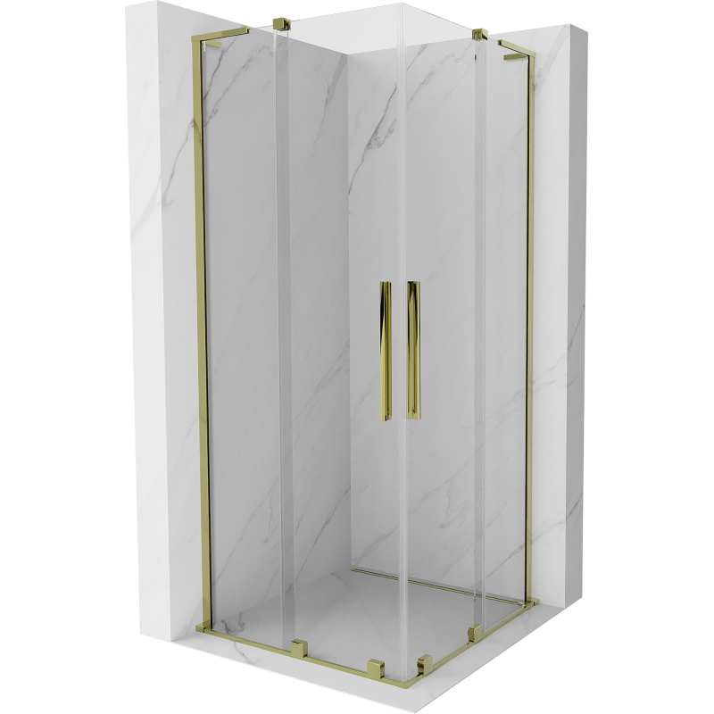 Mexen Velar L Duo cabine de douche coulissante 100 x 100 cm, transparent, or - 871-100-100-02-03-50