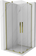 Mexen Velar L Duo klizna tuš kabina 100 x 100 cm, prozirna, zlatna - 871-100-100-02-03-50