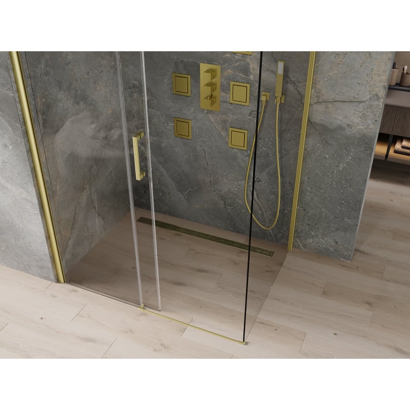 Mexen Omega kabina prysznicowa rozsuwana 140 x 90 cm, transparent, złota - 825-140-090-50-00