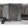 Cabine de douche coulissante Mexen Velar L Duo 90 x 90 cm, transparente, dorée - 871-090-090-02-03-50