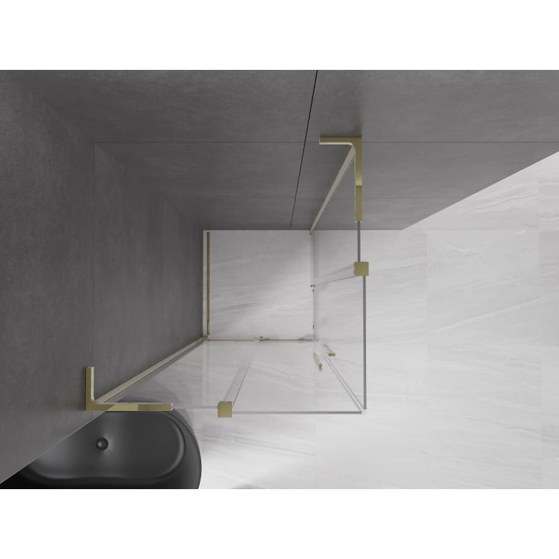Mexen Velar L Duo kabina prysznicowa rozsuwana 90 x 90 cm, transparent, złota - 871-090-090-02-03-50
