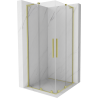 Mexen Velar L Duo klizna tuš kabina klizna 90 x 90 cm, prozirna, zlatna mat - 871-090-090-02-03-55