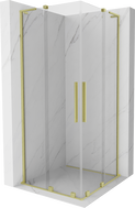 Mexen Velar L Duo klizna tuš kabina klizna 90 x 90 cm, prozirna, zlatna mat - 871-090-090-02-03-55