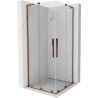 Mexen Velar L Duo cabine de duche deslizante 80 x 80 cm, transparente, ouro rosa - 871-080-080-02-03-60