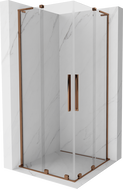 Mexen Velar L Duo kliznička kabina za tuširanje 80 x 80 cm, prozirna, roza zlato - 871-080-080-02-03-60