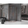 Mexen Velar L Duo dušinurk liugustega 80 x 80 cm, läbipaistev, roosa kuld - 871-080-080-02-03-60
