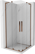 Mexen Velar L Dvojna drsna tuš kabina 90 x 90 cm, prozorna, rožnato zlato - 871-090-090-02-03-60