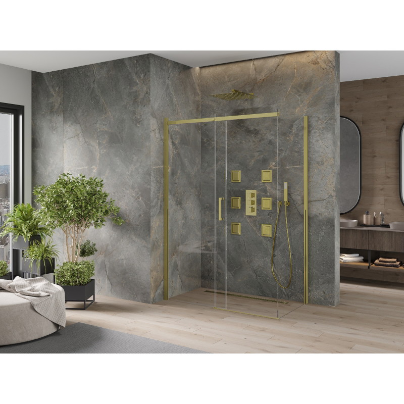 Mexen Omega liuglev dušikabiin 140 x 70 cm, läbipaistev, kuldne - 825-140-070-50-00