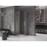 Mexen Velar L Duo cabine de douche coulissante 90 x 90 cm, transparent, or rose - 871-090-090-02-03-60