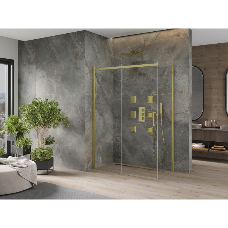 Mexen Omega liuglev dušikabiin 140 x 70 cm, läbipaistev, kuldne - 825-140-070-50-00