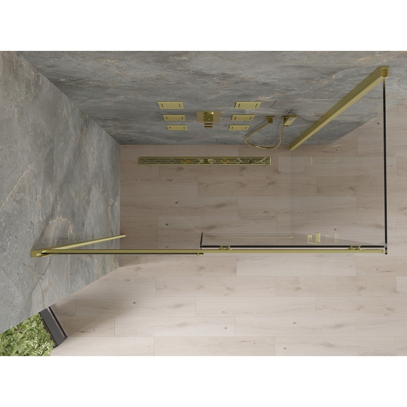 Mexen Omega liuglev dušikabiin 140 x 70 cm, läbipaistev, kuldne - 825-140-070-50-00
