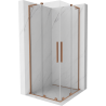 Mexen Velar L Duo kabina prysznicowa rozsuwana 80 x 80 cm, transparent, miedź szczotkowana - 871-080-080-02-03-65