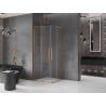Mexen Velar L Duo Duschkabine Schiebetür 90 x 90 cm, transparent, gebürstetes Kupfer - 871-090-090-02-03-65