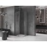 Mexen Velar L Duo Schiebedusche 90 x 90 cm, transparent, gebürstet gun gray - 871-090-090-02-03-66