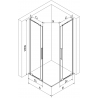 Mexen Velar L Duo cabine de douche coulissante 90 x 90 cm, transparent, cuivre brossé - 871-090-090-02-03-65