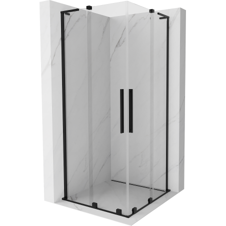 Mexen Velar L Duo Duschkabine Schiebetür 90 x 90 cm, transparent, schwarz - 871-090-090-02-03-70