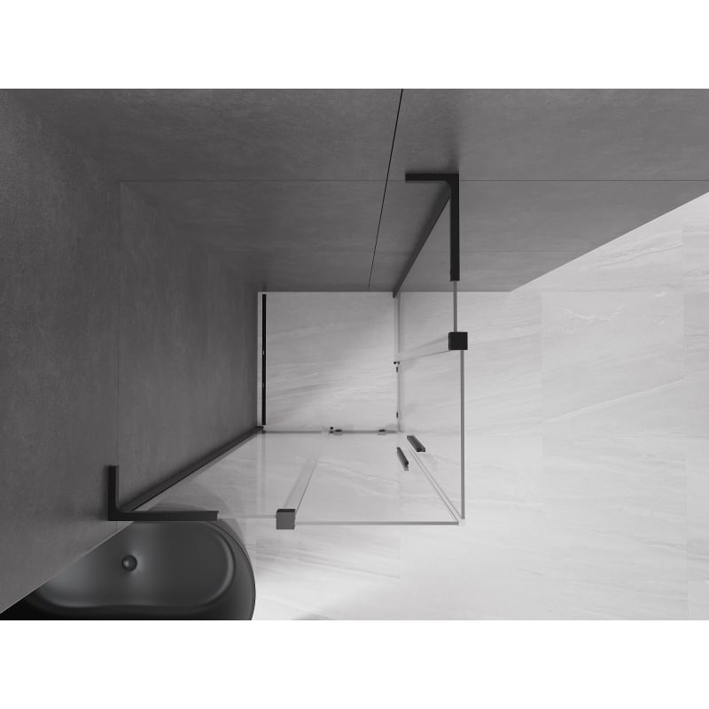 Mexen Velar L Duo dušikabiin, lükanduks 80 x 80 cm, läbipaistev, must - 871-080-080-02-03-70