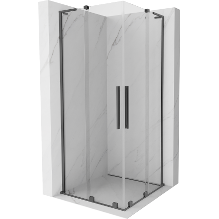 Mexen Velar L Duo liuglev dušinurk 100 x 100 cm, läbipaistev, gunmetal - 871-100-100-02-03-95