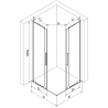 Mexen Velar L Duo sliding shower cabin 100 x 100 cm, transparent, gun metal - 871-100-100-02-03-95