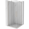 Mexen Velar L Duo cabine de douche coulissante 80 x 80 cm, transparent, nickel brossé - 871-080-080-02-03-97
