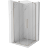 Mexen Velar L Duo Schiebeduschkabine 80 x 80 cm, transparent, gebürsteter Nickel - 871-080-080-02-03-97