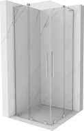Mexen Velar L Duo rutsche Duschkabine 100 x 100 cm, transparent, gebürstet Nickel - 871-100-100-02-03-97