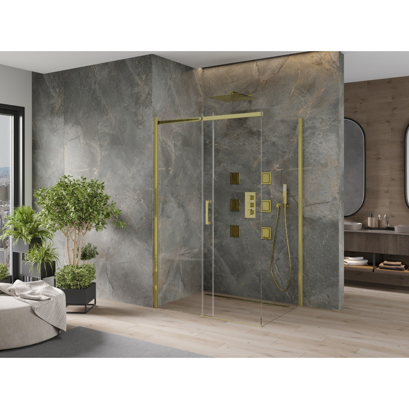 Mexen Omega lükand dušikabiin 130 x 90 cm, läbipaistev, kuldne - 825-130-090-50-00