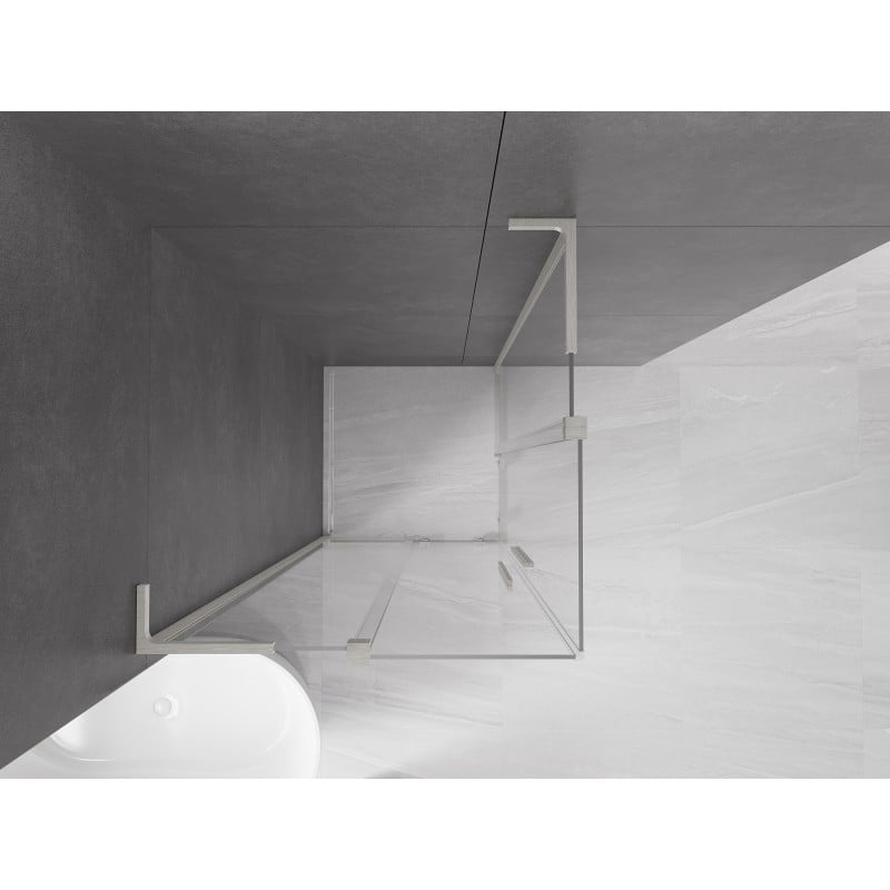 Mexen Velar L Duo kabina prysznicowa rozsuwana 80 x 80 cm, transparent, nikiel szczotkowany - 871-080-080-02-03-97