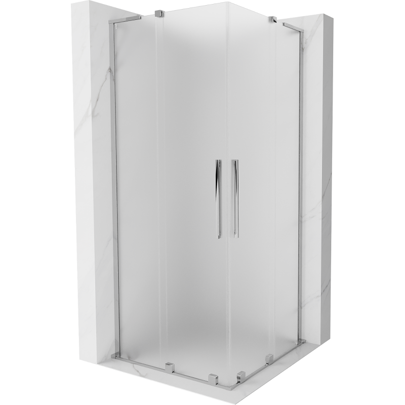 Mexen Velar L Duo cabine de duche deslizante 80 x 80 cm, fosco, cromado - 871-080-080-02-33-01