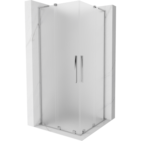 Mexen Velar L Duo sliding shower cabin 80 x 80 cm, frosted, chrome - 871-080-080-02-33-01