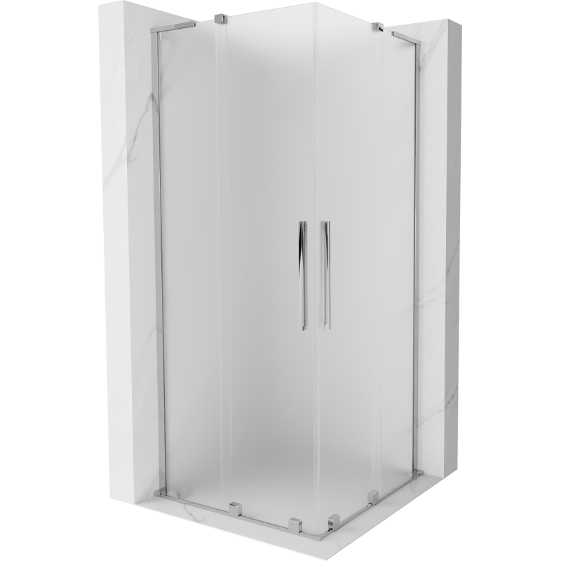 Mexen Velar L Duo Duschkabine Schiebetür 90 x 90 cm, mattiert, chrom - 871-090-090-02-33-01
