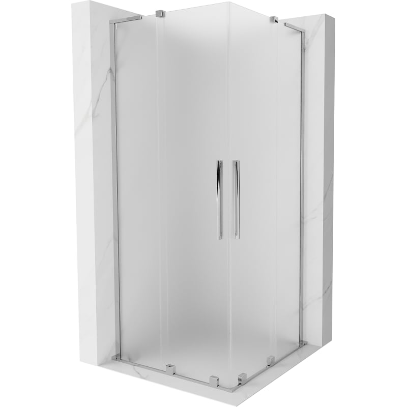 Mexen Velar L Duo liuguks dušinurk 90 x 90 cm, härmas, kroom - 871-090-090-02-33-01