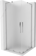 Mexen Velar L Duo klizna tuš kabina na razvlačenje 90 x 90 cm, matirano, kromirano - 871-090-090-02-33-01