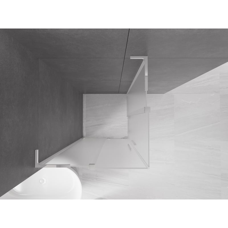 Mexen Velar L Duo liuguks dušinurk 90 x 90 cm, härmas, kroom - 871-090-090-02-33-01