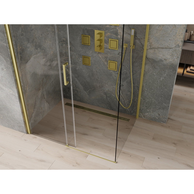 Mexen Omega 130 x 90 cm verschiebbare Duschkabine, transparent, gold - 825-130-090-50-00