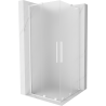 Mexen Velar L Duo sliding shower cabin 80 x 80 cm, frosted, white - 871-080-080-02-33-20