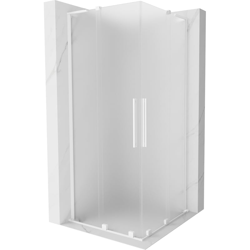 Mexen Velar L Duo lükand dušinurk 90 x 90 cm, matt, valge - 871-090-090-02-33-20