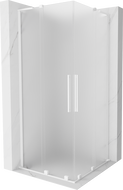 Mexen Velar L Duo douchecabine schuifdeur 100 x 100 cm, matglas, wit - 871-100-100-02-33-20