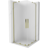 Mexen Velar L Duo verschuifbare douchecabine 100 x 100 cm, ijsbloem, goud - 871-100-100-02-33-50