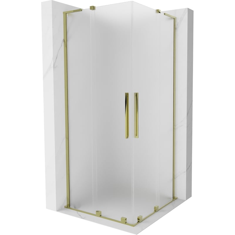 Mexen Velar L Duo liuguks dušinurk 90 x 90 cm, matt, kuldne - 871-090-090-02-33-50