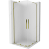 Mexen Velar L Duo bīdāma dušas kabīne 90 x 90 cm, matēta, zelta - 871-090-090-02-33-50