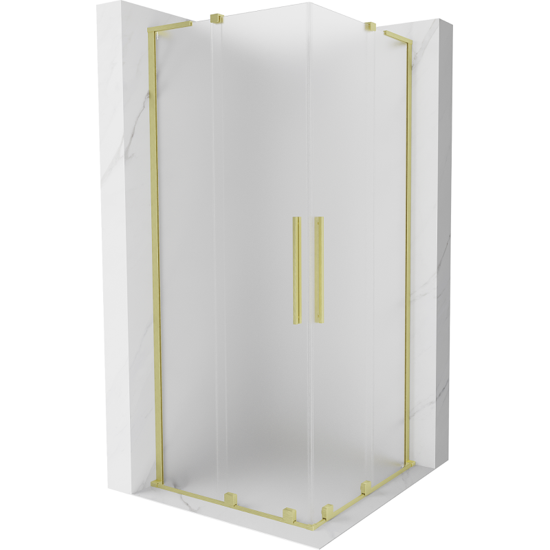 Mexen Velar L Duo Schiebedusche 90 x 90 cm, Frost, gebürstetes Gold - 871-090-090-02-33-55