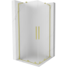 Mexen Velar L Duo cabina de ducha corredera 90 x 90 cm, escarchada, oro cepillado - 871-090-090-02-33-55