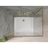 Mexen Omega Schiebeduschkabine 100 x 70 cm, transparent, gold + Duschwanne Flat - 825-100-070-50-00-4010