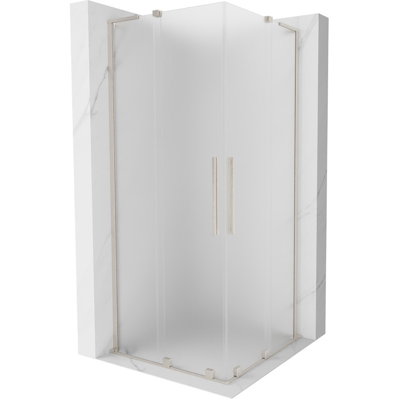 Mexen Velar L Duo liuglev dušikabiin 90 x 90 cm, härmatis, harjatud nikkel - 871-090-090-02-33-97