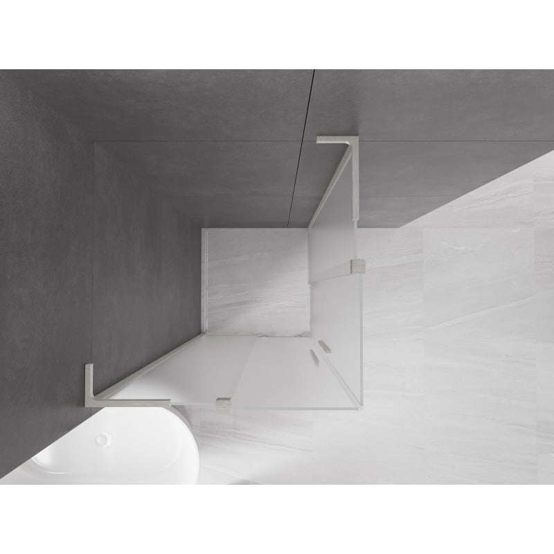 Mexen Velar L Duo kabina prysznicowa rozsuwana 80 x 80 cm, szron, nikiel szczotkowany - 871-080-080-02-33-97