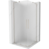 Mexen Velar L Duo sliding shower cabin 100 x 100 cm, frost, brushed nickel - 871-100-100-02-33-97