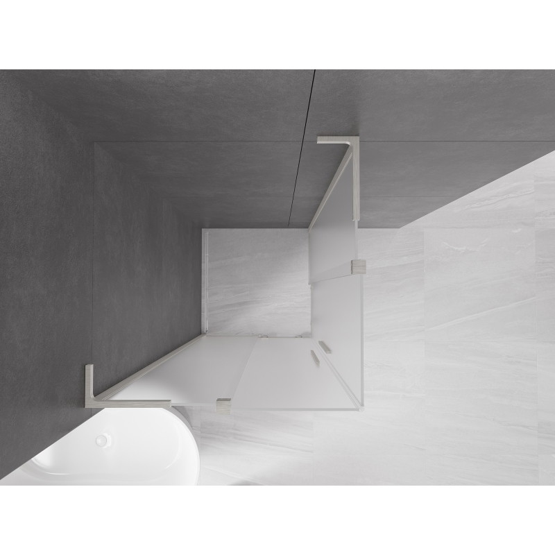 Mexen Velar L Duo liuglev dušikabiin 90 x 90 cm, härmatis, harjatud nikkel - 871-090-090-02-33-97